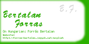 bertalan forras business card
