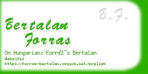 bertalan forras business card